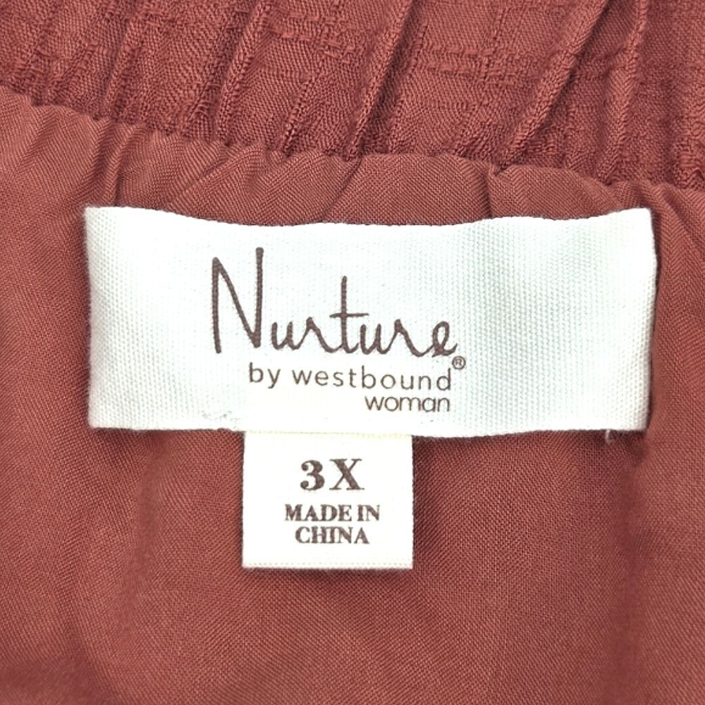 Nurture Tiered Maxi Skirt Womens Size 3X Orange Red Embroidered Boho Peasant - Picture 4 of 10